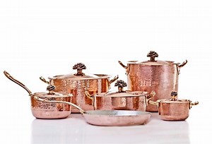 Handmade Hammered Copper Cookware Set With Flower Lid - 11 Piece - Etsy