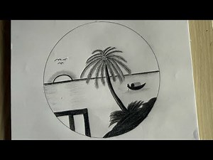 "How to Draw Simple Nature Drawing Easy | Beautiful Landscape Drawing for Beginners"