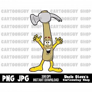 Tool Clip Art - Happy Hammer - PNG - JPG - Sublimation - Cartoon - Digital Download. - Etsy