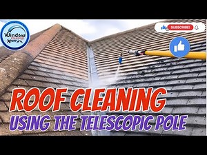 pressure washing a Roof using Telescopic pole Lance by Xpert. Satisfying video