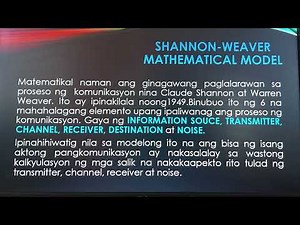 Mga Modelo ng Komunikasyon