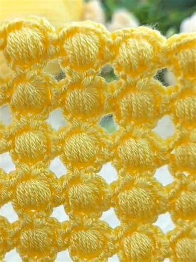 How to Crochet Popcorn Stitch Layered Design in Beautiful Yellow Color. #Crochet #Pattern #Stitch #Crochettutorial #Crochetpopcorn