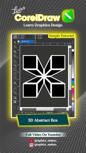 Coreldraw Simple Tutorial for 3D abstract design #logo #vector #3d #graphicsdesign