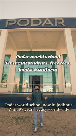 Dreaming world | Rajasthan Creator | Travel•Lifestyle•Fashion🇮🇳 on Instagram: "Still unsure about your child’s admission? 🤔 Worry no more! Podar World School brings 98 years of excellence in education, now in Jodhpur! Here, learning isn’t just about books—it’s about smart & holistic growth with: ✅ Jodhpur’s first Mind Development Games (Nayi Disha) ✅ AI-powered 3D Smart Classes ✅ Well-equipped Medical Room & Resting Facility ✅ Nursery to 8th Grade admissions open ✅ Modern Computer & Science L