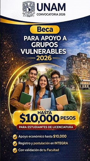 💸 $10,000 pesos en la UNAM | Nueva beca 2026 #pumabecas