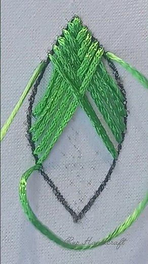 Fishbone Stitch 🍀💚🌿 Basic Stitch Tutorial ।। Fishbone Stitch Leaf Embroidery #ruphandicraft #short