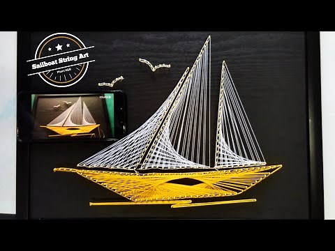 Sailboat String Art - Drawing Nails Winding Lines - DIY Nail Art Kit 3D Colorful Sailboat