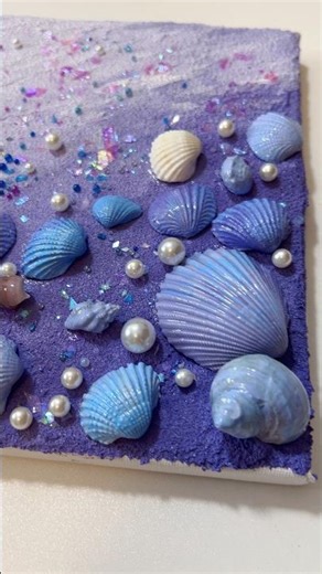Painting a dreamy purple ocean with shells#painting #craft #diy #art #shell #purple #acrylic