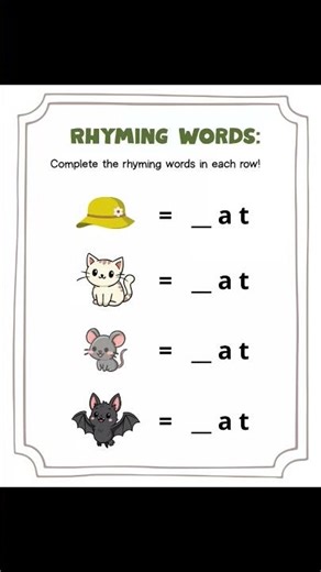 rhyming words worksheets for kindergarten #education