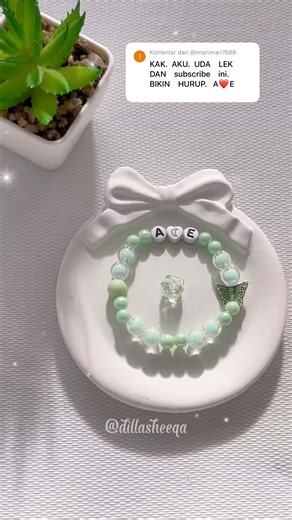 Gelang A❤️E Cara membuat manik gelang || manik gelang cantik #gelangmanik #gelang #diy #crystalbeads