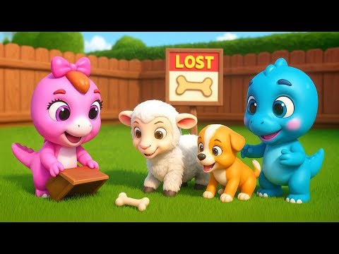 Missing Dog Bone Mystery! Brother & Sister Dino Detectives Solve The Case | Dinosaur Cartoon