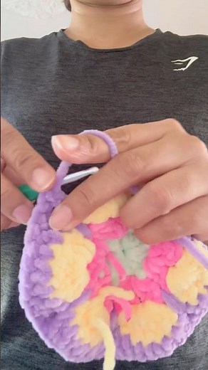 Crochet Turtle with granny square #crochet #amigurumi #chenilleyarn #plushies