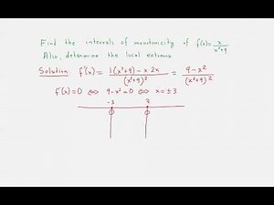 Calculus for life sciences - Problem of the day - 101 - Intervals Of Monotonicity
