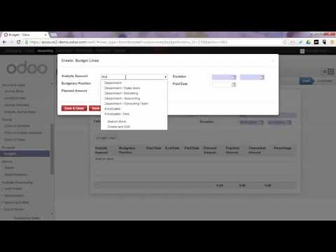Accounting - Budget your Operations in Odoo