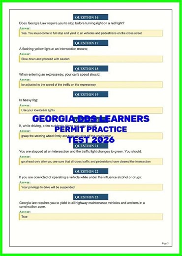 GEORGIA DDS LEARNERS PERMIT PRACTICE TEST 2026 video