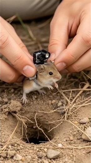 Inside a Burrowing Mouse’s Underground World 🐭 | Micro Camera POV #shorts EP 01