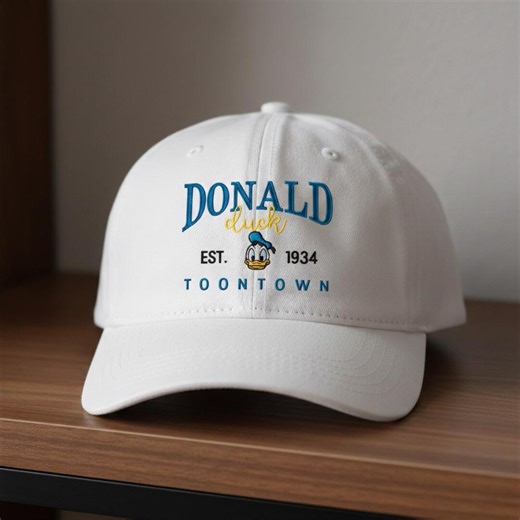 Disney Donald Duck Cap, Embroidered Face and Bold Lettering, EST. 1934 Toontown Theme, Unisex Adjustable, Cute Gift for Fans and Collectors - Etsy