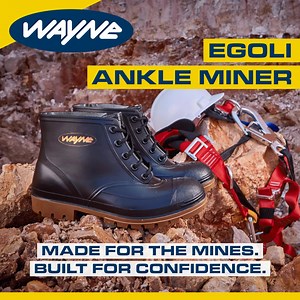 The Egoli Ankle Miner is trusted underground for a reason. Its PVC upper offers flexibility and abrasion resistance, while the waterproof tongue helps keep moisture out. The nitrile PVC sole provides grip and durability on oily, uneven surfaces. With an ankle-high design for easy movement and a steel toecap for dependable protection, it’s made to handle tough mining conditions with confidence. Learn more: https://www.wayne-safety.com/our-range/mining/egoli-ankle-miner/ #EgoliAnkleMiner #WayneGum