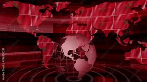 Morocco flag news technology earth map animated background
