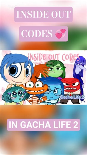 💞INSIDE OUT FREE CODES in Gacha Life 2💞 #insideout #insideout2 #gacha #gl2 #shorts #viral #fyp