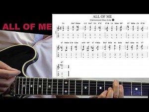 《 Guitar Exercise 44 》 ♪ ALL OF ME [ Harmonized Bass Line ] Part 1 【TAB ⇒ 概要欄】