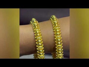 Exclusive 22K Gold Bangles Set Showcase. GBL1394 Authentic Indian Craftsmanship Totaram Jewelers USA