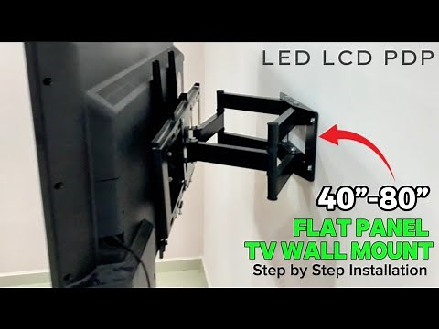How to Install a Flat Panel TV Wall Mount | Heavy Duty Double Arm TV Wall Mount Adjustable Bracket