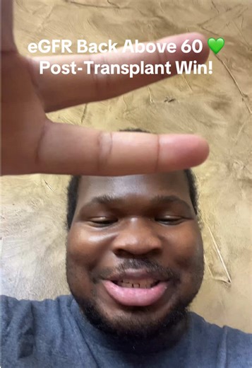 Great doctor’s appointment the other day 🙏 My eGFR is finally back above 60 and my creatinine is 1.5 — almost where it needs to be. Consistent walking. Staying disciplined. Trusting the process. Healing is real. If you’re waiting on a transplant or fighting kidney disease… keep going. 💚 #K#KidneyTransplantP#PostTransplantLifeK#KidneyWarriorD#DialysisWarriorKidneyDiseaseAwareness