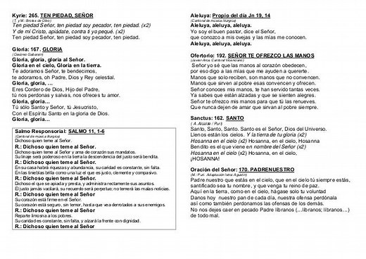 Letras De Canciones De Misas Espirituales
