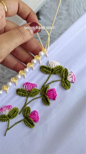 Trending so cute lace design and so viral embroidery #embroidery #sewing #shortvideo #art