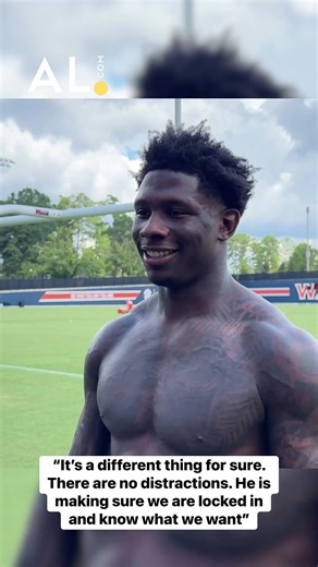 Auburn LB Xavier Atkins on the team staying at a hotel for preseason camp. #wareagle