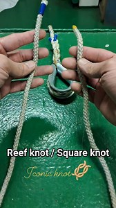 167K views · 1.4K reactions | Reef knot甆 / Square knot甆 ➡️ Left over right✅️ ➡️Right over left✅️ #everyoneシ゚ #fbreelsfypシ゚ #fypシ #foryouシ #ropetutorial #knottutorial #FYI #tips #handmade #ideas #camping #reelsvideoシ #iconicknot | Iconic Knots | Facebook