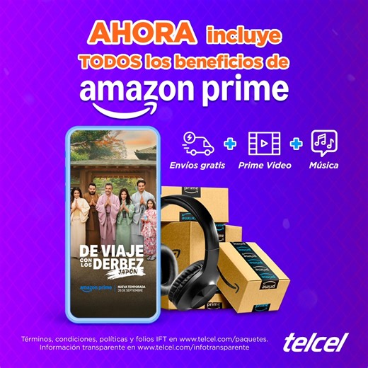 Ahora con tu Paquete $270 cuenta con todos los beneficios de Amazon Prime | Telcel