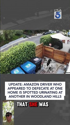 Amazon driver caught pooping and peeing in customers yard. #news #crimes