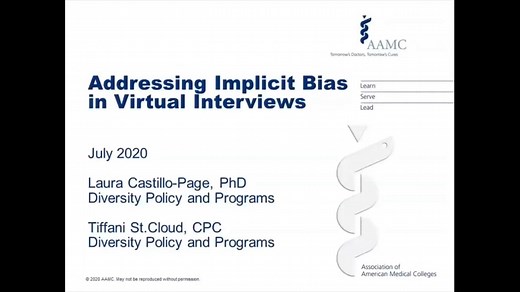 Addressing Implicit Bias in Virtual Interviews
