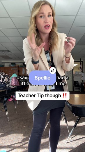 A mistake turned into a classroom bonding moment when they solved the Hard Spellie word 😎😎 see if you can solve it. #teachertip #teacher #teachersoftiktok #tootd #teach #iTeach3rd #fyp #wordle #elementaryschool #teachertok