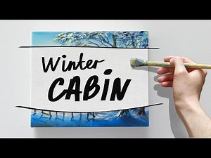 Winter landscape painting in Acrylic | Winter scenery How to Paint step by step