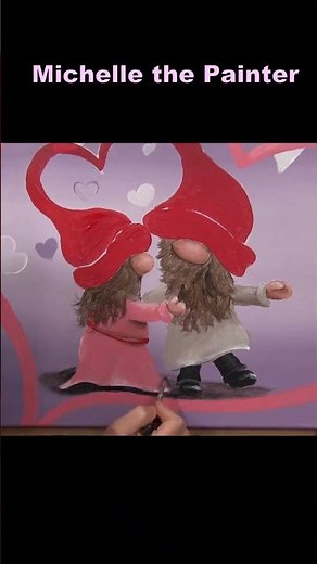LOVE GNOMES #art #acrylicpaintingtechniques #acrylicpaintingtutorial #valentinesday #valentine