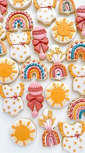 Another boho rainbow baby shower decorated cookie design for you! I had creative freedom with this custom cookie set, so I allowed my ADD self to decorate each one slightly differently using these beautiful saturated earthy tones… It was a win/win with the resulting variety of rainbow cookies being a thing of beauty❤️ Cutter @sweetleighprinted Colors @thesugarart Baby shower decorated cookies, wet on wet cookies, boho baby shower cookies, rainbow cookies, decorated sugar cookies, royal icing, ho