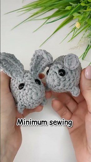 Crochet animals 2 in 1, easy amigurumi patterns #crochetmouse #crochetrabbit #crochetkeychains
