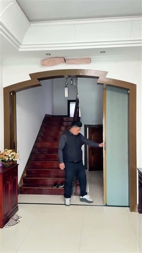 Hidden partition door at stairwell, insulated from cold and heat, no need to install