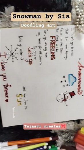 🎨Snowman by sia lyrics doodling#art