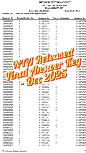 Final Answer Key Released - Dec 2025 #ugcnet #finalanswerkey #computerscienceexam #ugcnetpaper1