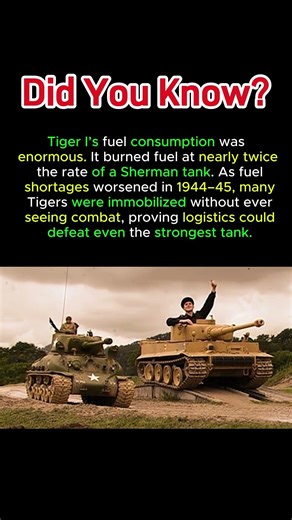 Tiger I Tank Burned Fuel Fast! #TigerITank #TankFuel #WWII #MilitaryHistory #ww2 #history #military