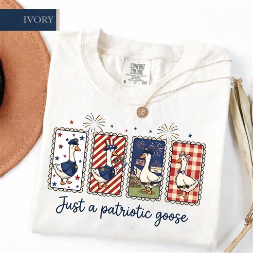 Just A Patriotic Goose Shirt Funny Police Goose Tee USA Goose Graphic Fourth of July Police Wife Shirt Gift - Etsy