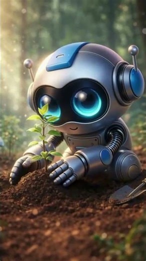 Robot is helping plants #robot #animation #plants #saveplants