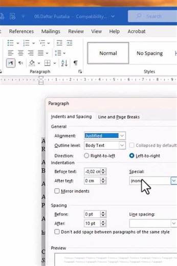 Cara merapikan daftar pustaka pada Microsoft Word #belajarmicrosoftword #tutorialmicrosoftword
