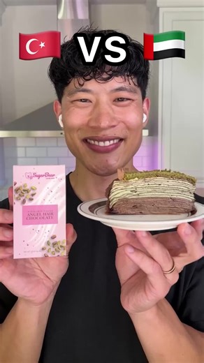 Hungry FAM on Instagram: "Turkish Angel Hair Chocolate  vs Dubai Thousand Layer Cake . Which country wins??"