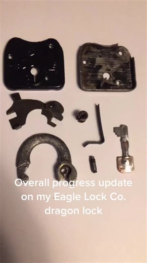 Overall current progress of the Eagle dragon lock restoration. #restoration #restorationprojects #hobby #locksmith #locksport