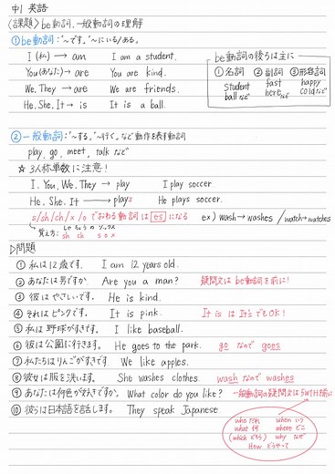 中1英語自学ノートの活用法
